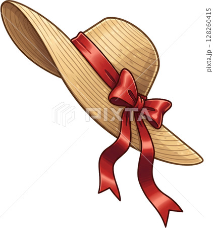 Beach Hat with Bow 128260415