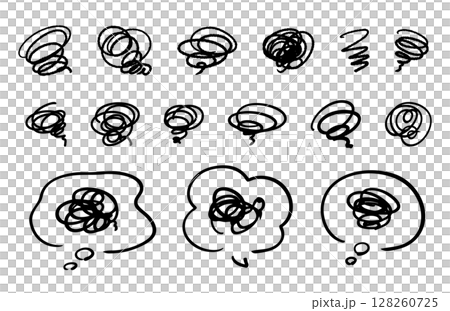 一組漫畫圖示和語音泡泡,表達模糊的焦慮和不滿,向量 一組漫畫圖示和語音泡泡,表達模糊的焦慮和不滿,向量 128260725