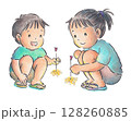 線香花火をする子どものイラスト 128260885