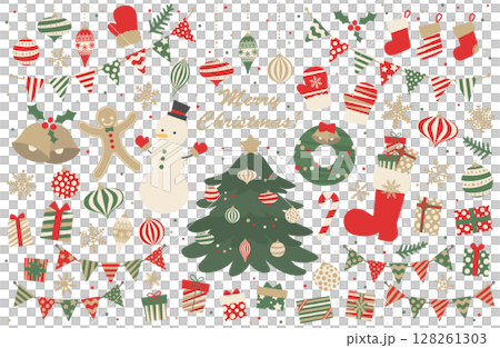 Christmas motif decoration vector illustration set 128261303