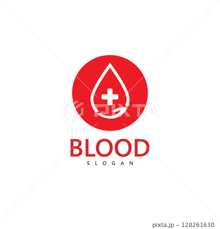 Blood donation logo vector template icon 128261630