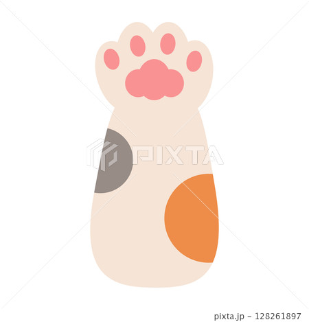 可愛いピンクの肉球イラスト 可愛いピンクの肉球イラスト 128261897