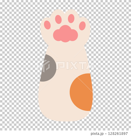 可愛いピンクの肉球イラスト 可愛いピンクの肉球イラスト 128261897