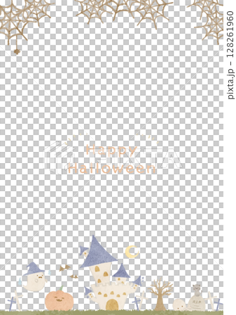 かわいいハロウィーンの背景イラスト かわいいハロウィーンの背景イラスト 128261960