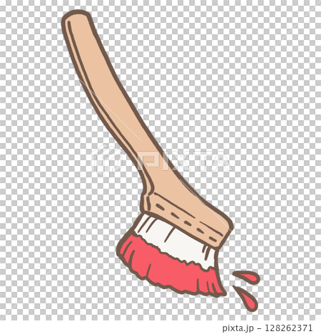 Painted diagonal brush_brown line_red 128262371