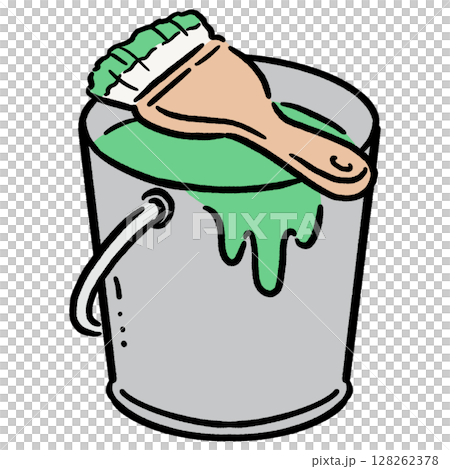 油漆桶和刷子_綠色 油漆桶和刷子_綠色 128262378