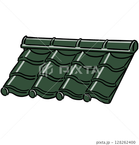 瓦屋根_深緑 128262400