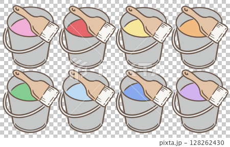 帶刷子的桶子_棕色線 128262430