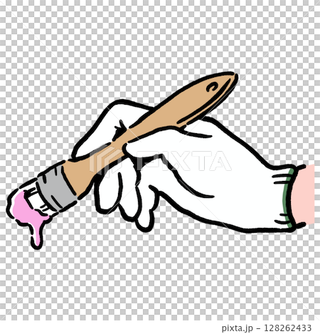 手拿著刷子_粉紅色 128262433