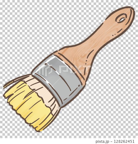 Paint brush_brown line_yellow 128262451