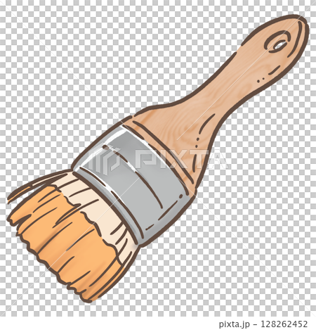 油漆刷_棕色線_橘色 128262452