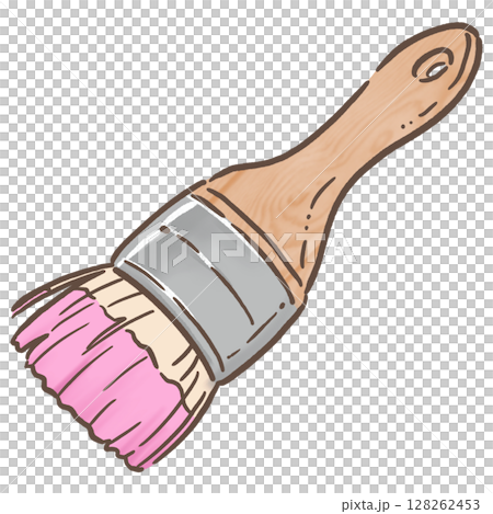 油漆刷_棕色線_粉紅色 128262453