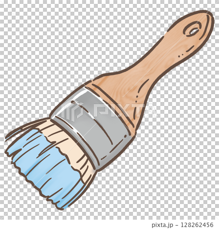 彩繪刷_棕色線條_淺藍色 128262456