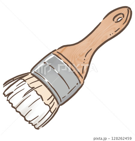 ペンキのついた刷毛_茶線_白 ペンキのついた刷毛_茶線_白 128262459