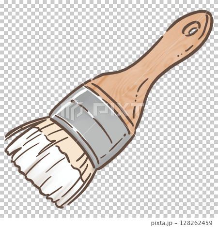 彩繪筆_棕色線條_白色 128262459