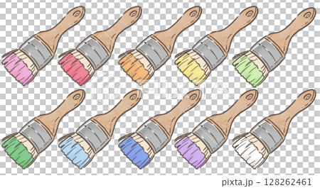 油漆刷套裝_棕色線 128262461