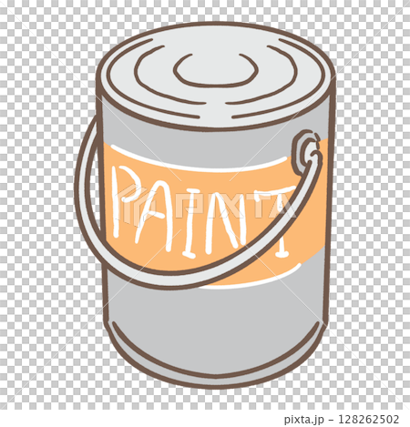 ペンキ缶_茶線_オレンジ ペンキ缶_茶線_オレンジ 128262502