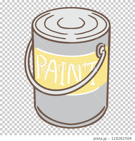 ペンキ缶_茶線_黄色  128262504