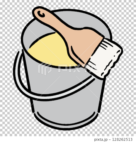 有刷子的黃色桶 128262513