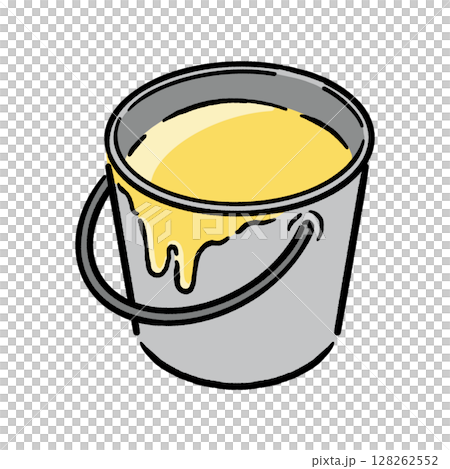 桶裡的黃色油漆 128262552