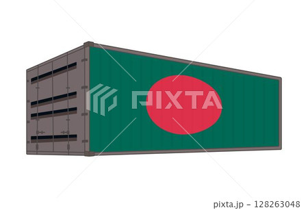 Bangladesh national flag with shipping container Bangladesh national flag with shipping container 128263048