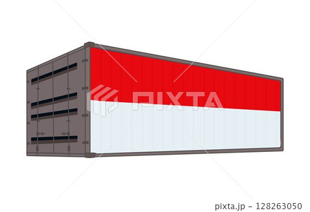 Indonesia national flag with shipping container Indonesia national flag with shipping container 128263050