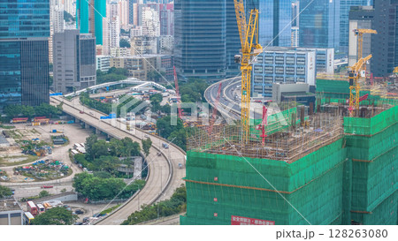July 6 2025 Urban Cityscape With Skyscrapers and Ongoing Construction Projects 128263080