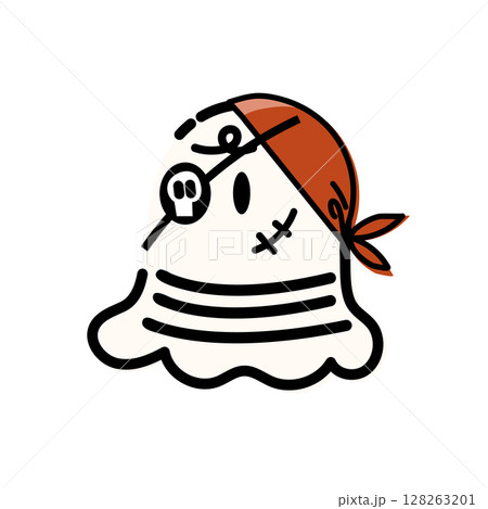 可愛い海賊のお化けのハロウィンイラスト 128263201