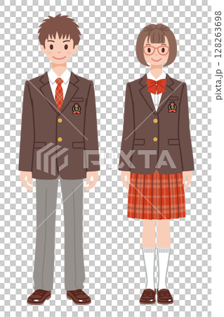 穿校服的男孩和女孩 7 128263698