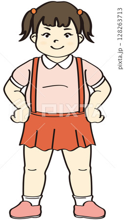 元気な小学生の女の子ども 128263713