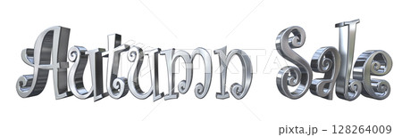 3DCG文字「Autumn Sale（オータムセール）」秋のセール 128264009