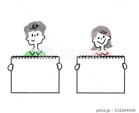 スケッチブックを持つ笑顔の子供たち スケッチブックを持つ笑顔の子供たち 128264040