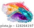 Colorful Hand Drawn Watercolor Spots Free Hand Texture 128264197