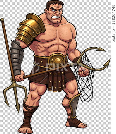 samurai sword with swords cartoon illustration 128264749