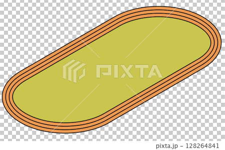 簡單的線條繪製跑道的等距圖（400 公尺） 128264841