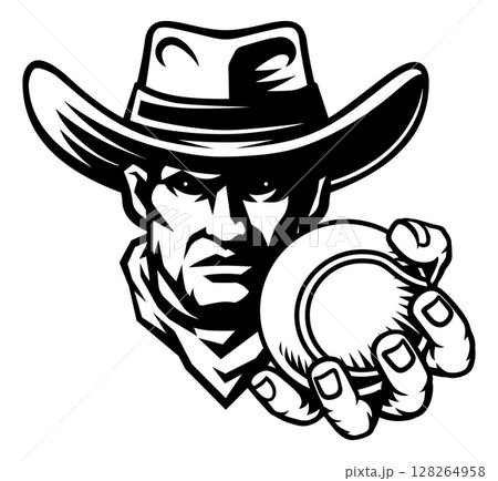 Cowboy Tennis Ball Sports Team Mascot 128264958