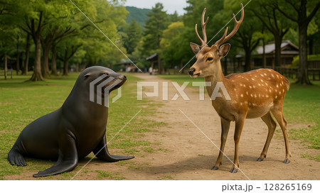 まさかの共演!?“アシカ”と思い今日シカなかった…シカたのない一日 まさかの共演!?“アシカ”と思い今日シカなかった…シカたのない一日 128265169