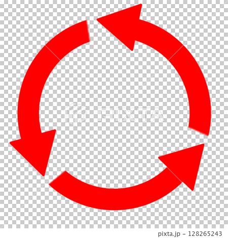 Simple recycling style illustration of red rotating arrow Simple recycling style illustration of red rotating arrow 128265243