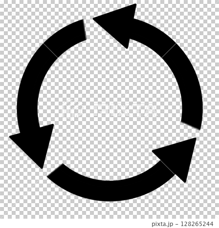 Simple circular cycle illustration of black rotating arrows 128265244