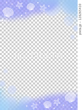 Shell watercolor frame polka dot purple vertical 128265410