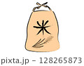 米袋と稲穂のシンプルな手書きイラスト 128265873