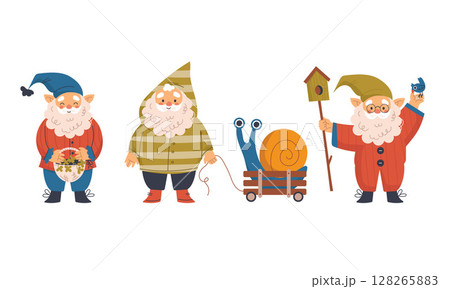 Whimsical Gnomes are adorned with delightful Seasonal Accessories and enchanting Charm 128265883