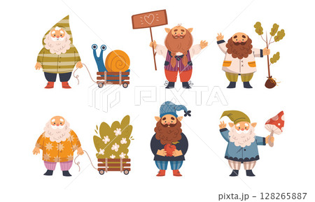 Explore the Colorful Gnomes Collection, perfect for creating Whimsical Illustrations and art 128265887