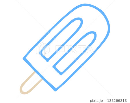 シンプルなソーダ味アイスキャンディーのイラスト素材 128266218