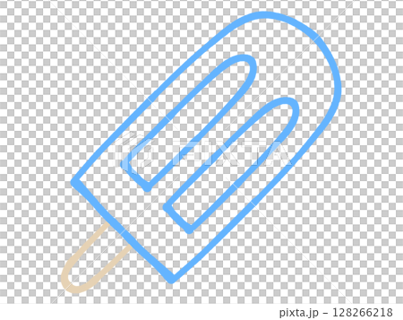 シンプルなソーダ味アイスキャンディーのイラスト素材 128266218