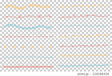 Hand-drawn line decoration set (colorful) 128266426