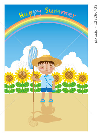 暑中見舞いテンプレート01 128266435