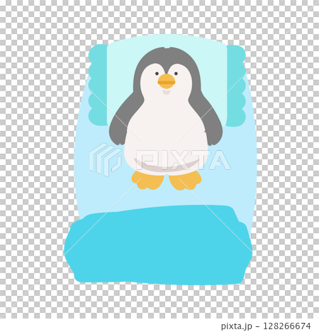 ペンギンと布団　イラスト 128266674
