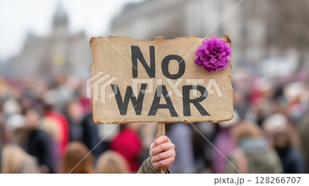 Anti War and Global Protest movement, No war...のイラスト素材 [128266707] - PIXTA