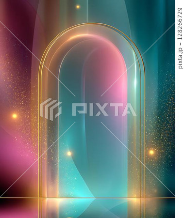vector blurred neon glowing circles with flowing and liquid light concept, energy magic fantastic 128266729